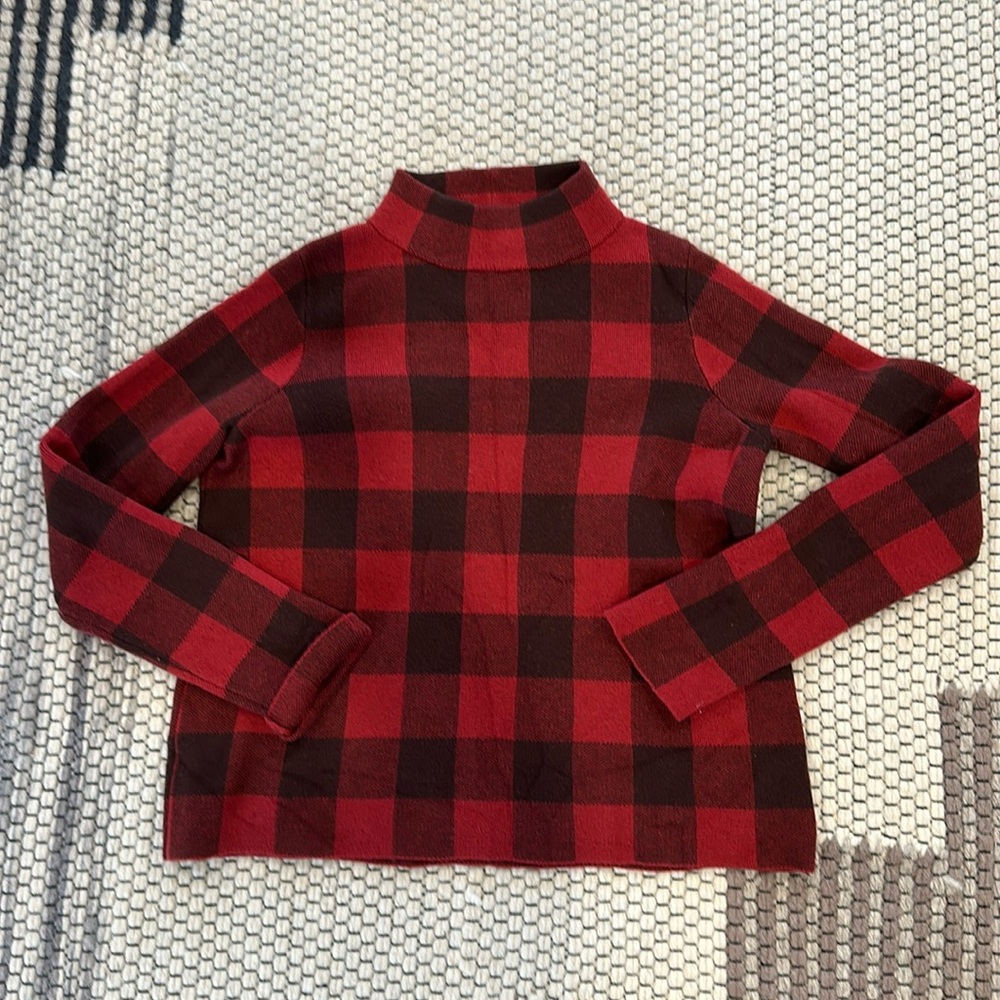 Field Flower red buffalo check top
